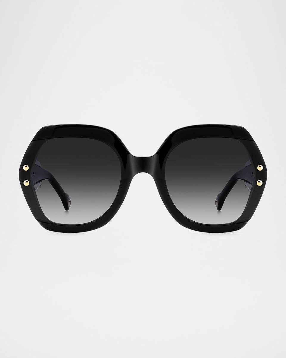 Logo-Print Round Acetate Sunglasses